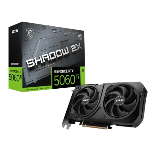 MSI GeForce RTX 5060 Ti 8G SHADOW 2X OC PLUS 8GB GDDR7 Graphics Card